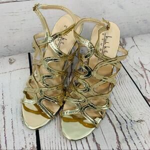 Nicole Miller Studio gold Sierra heels strappy